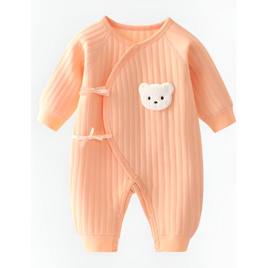 Gretel Jumpsuit - Kleinkind-Overall im Bärendesign für ganztägigen Komfort - Orange / 0-1 M（52） - Baby-Set