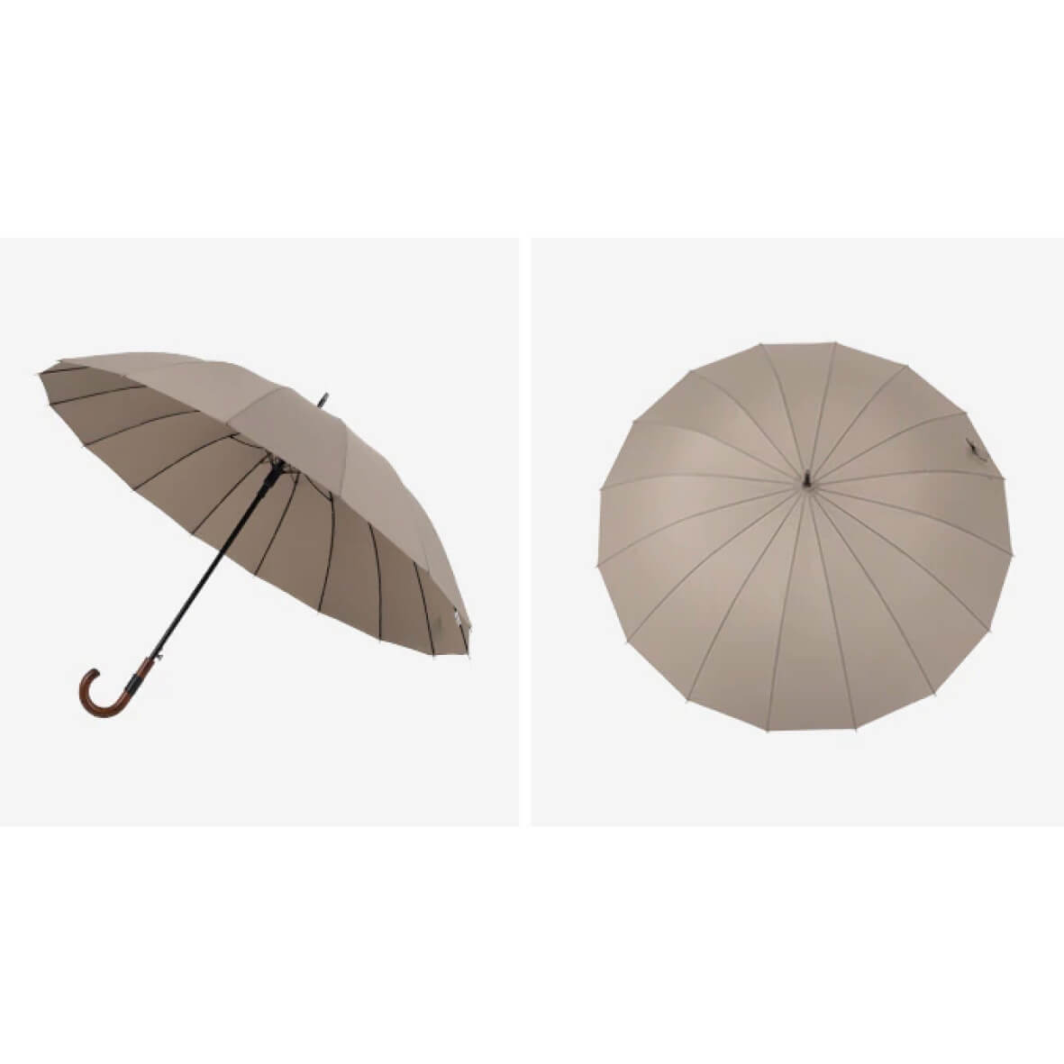Großer Regenschirm mit Holzgriff – 120 cm Durchmesser - Regenschirme