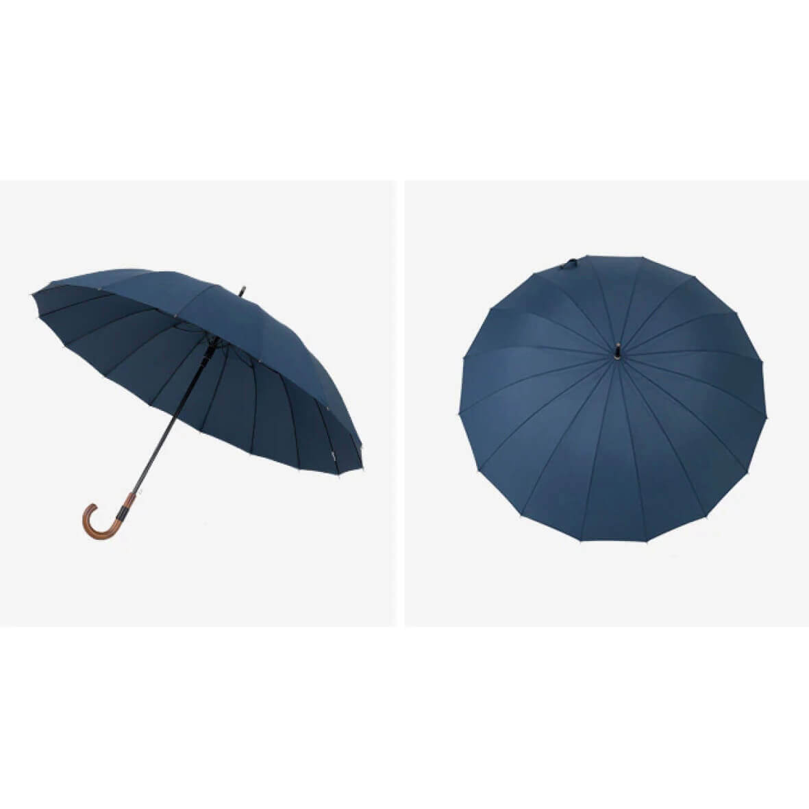 Großer Regenschirm mit Holzgriff – 120 cm Durchmesser - Regenschirme