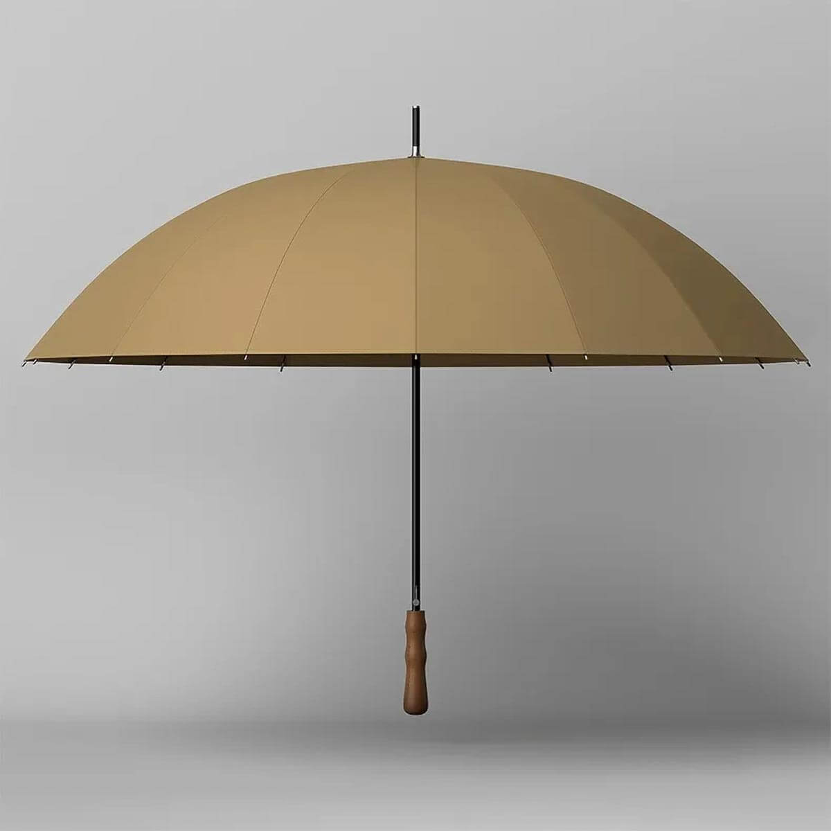 Großer Regenschirm mit Holzgriff und 16 Speichen – 120 cm - Regenschirme