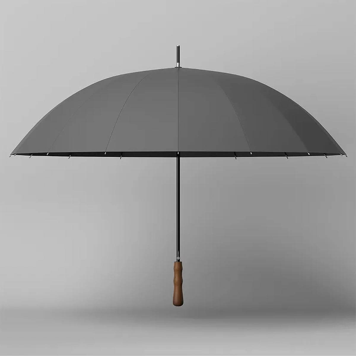 Großer Regenschirm mit Holzgriff und 16 Speichen – 120 cm - Regenschirme
