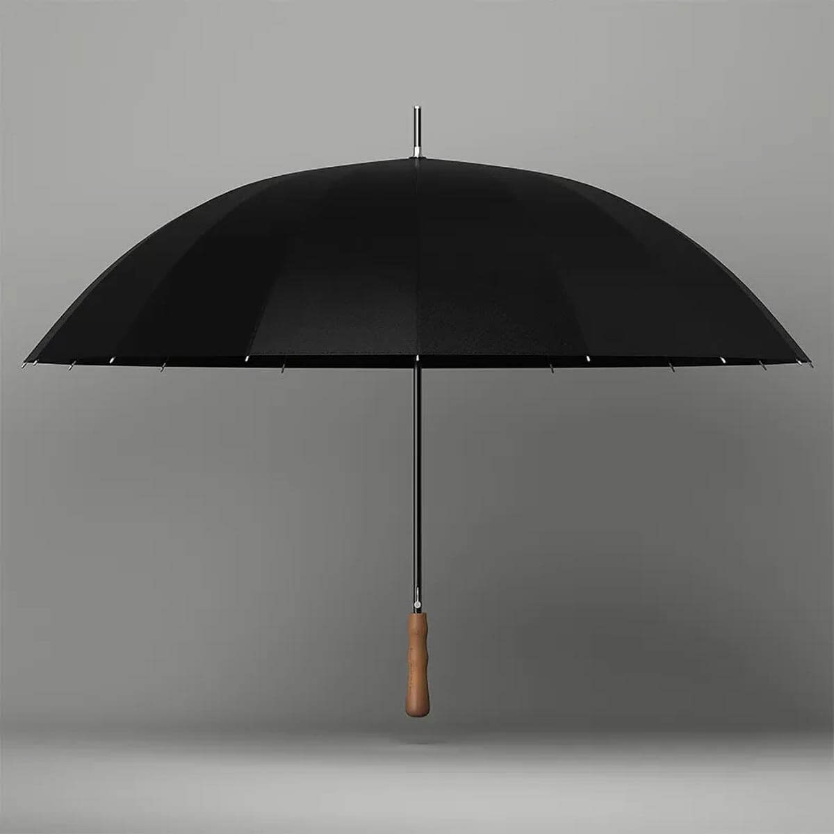 Großer Regenschirm mit Holzgriff und 16 Speichen – 120 cm - Regenschirme