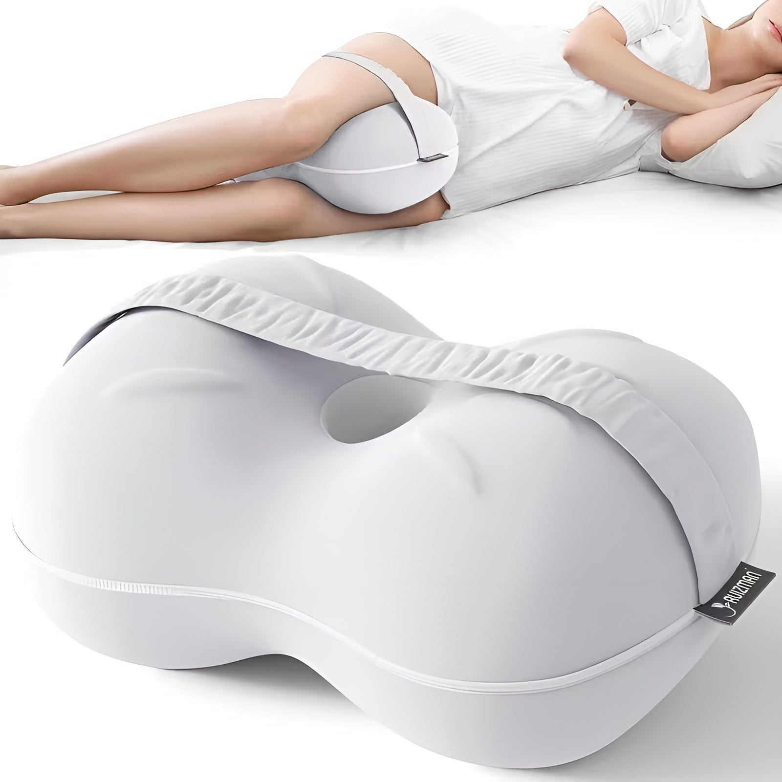 Großes Bein- & Körperkissen – Ergonomisch und Entlastend | Vielseitig für Schlaf und Entspannung - Hellgrau - Kissen