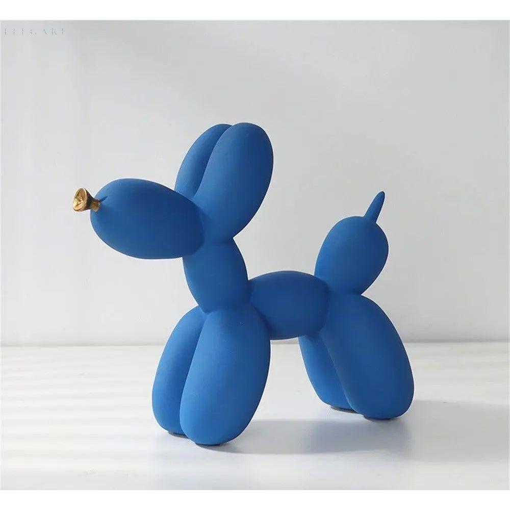 Haku - Ballonhundefigur mit goldener Schnauze - Dunkelblau - Skulptur