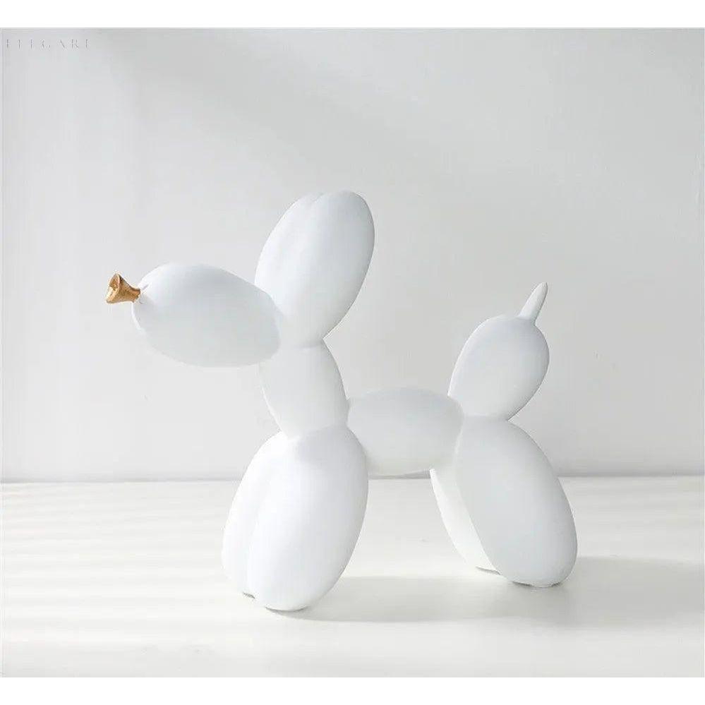 Haku - Ballonhundefigur mit goldener Schnauze - Skulptur