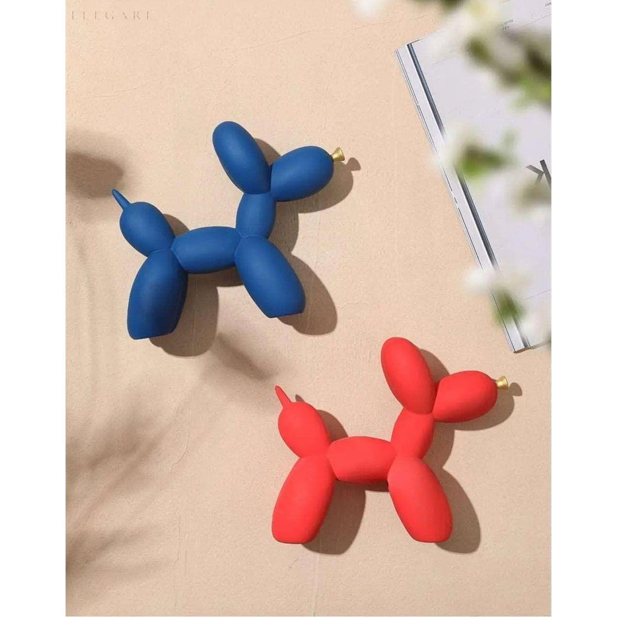 Haku - Ballonhundefigur mit goldener Schnauze - Skulptur