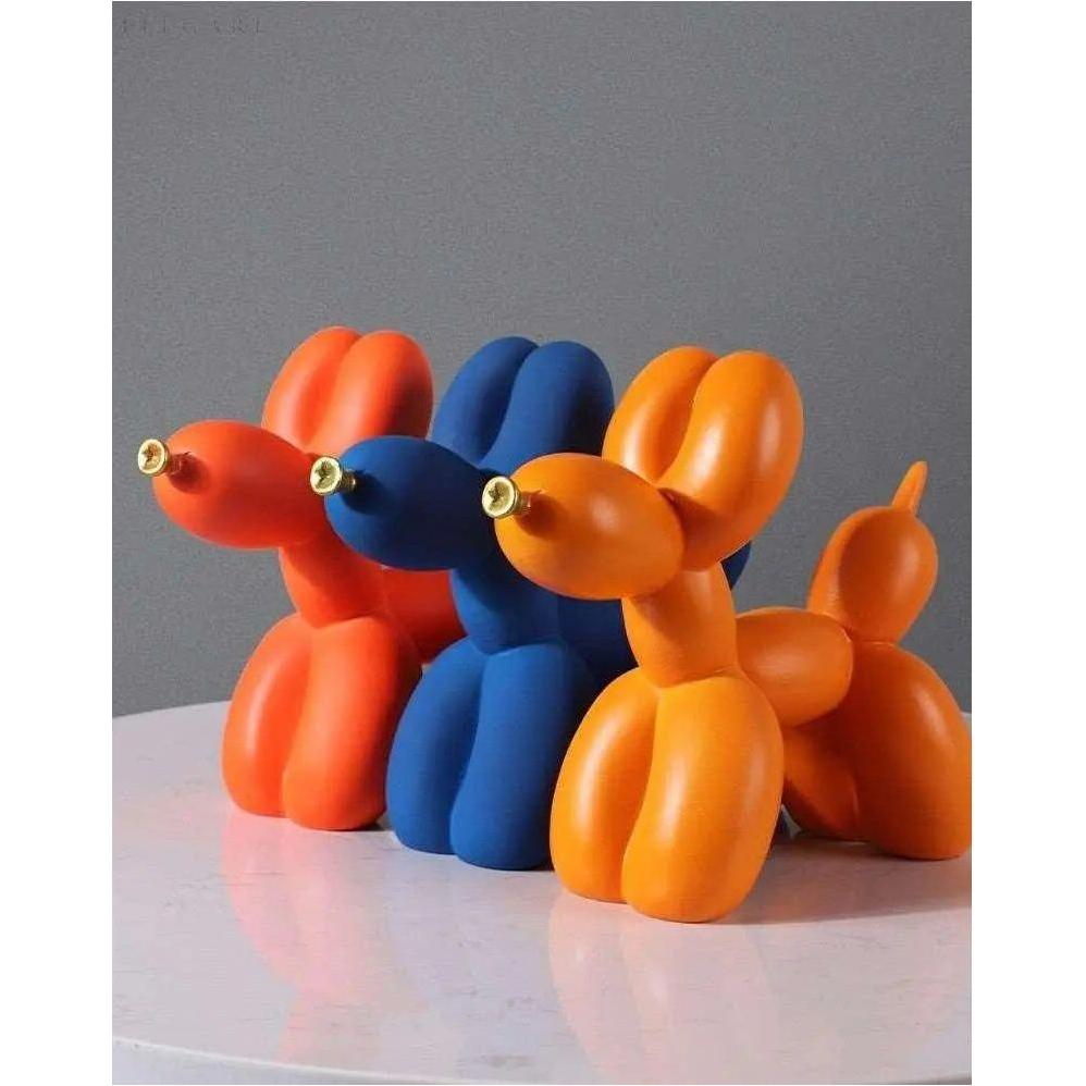 Haku - Ballonhundefigur mit goldener Schnauze - Skulptur