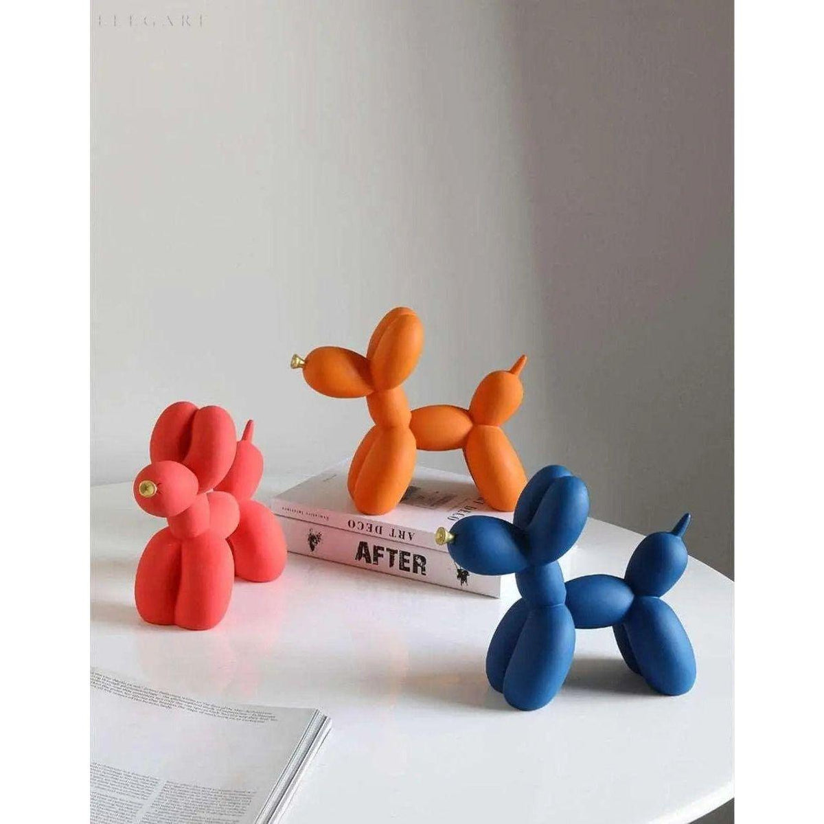 Haku - Ballonhundefigur mit goldener Schnauze - Skulptur