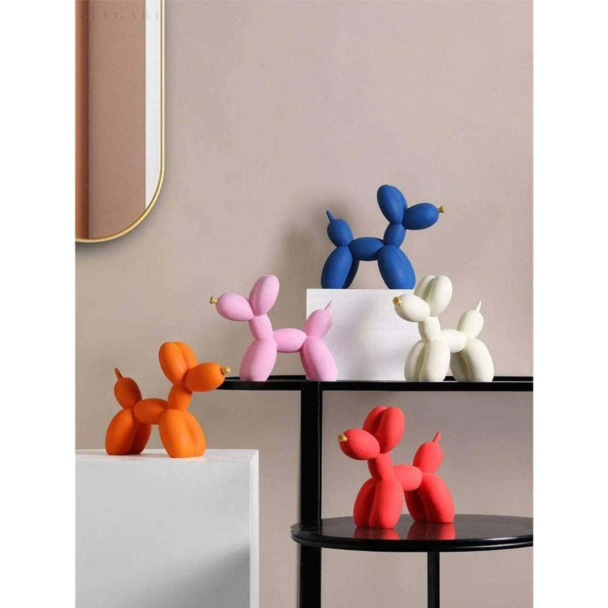 Haku - Ballonhundefigur mit goldener Schnauze - Skulptur