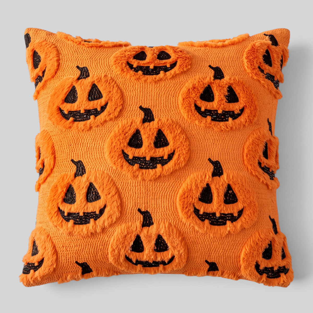 Halloween Dekokissen mit Geistern und Kürbissen – 45 x 45 cm - Orange - Halloween-Dekokissen