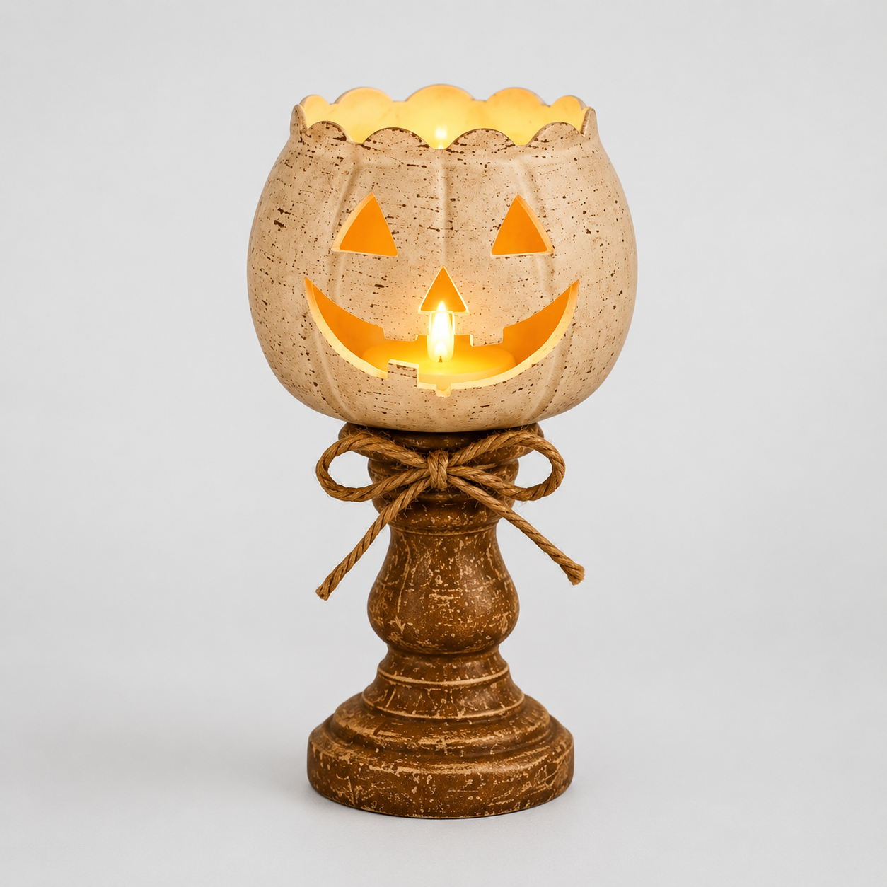 Halloween Kürbis Deko mit LED-Kerze – 12/15/18 cm - Mittel 15 cm - Geschenke – Saisonal – Halloween