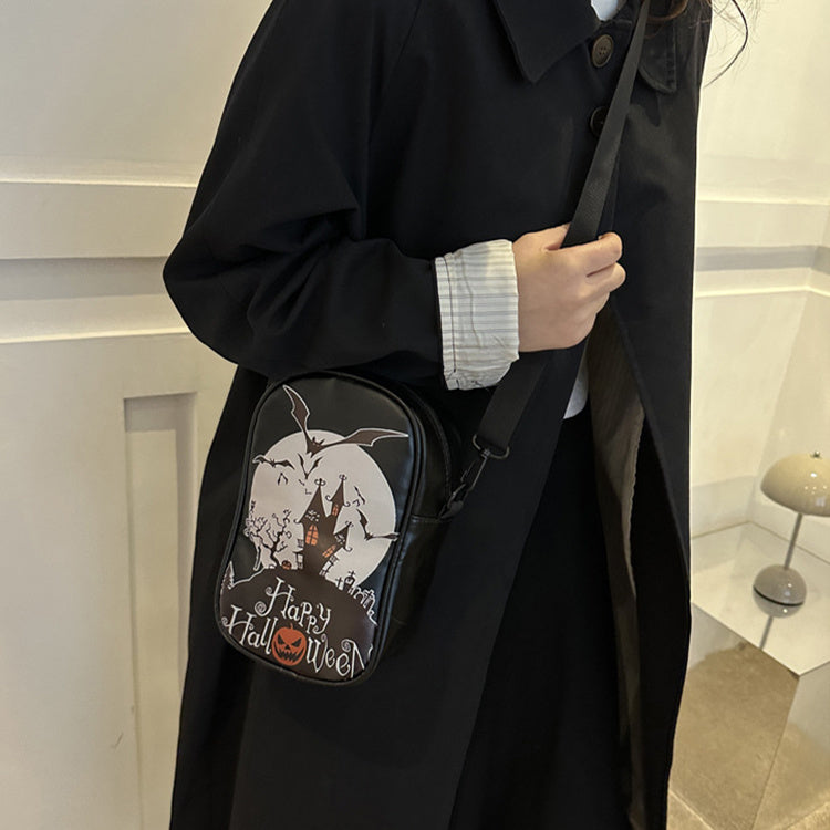 Halloween Umhängetasche Damen – Kompaktes Kürbis-Design - Geschenke – Saisonal – Halloween