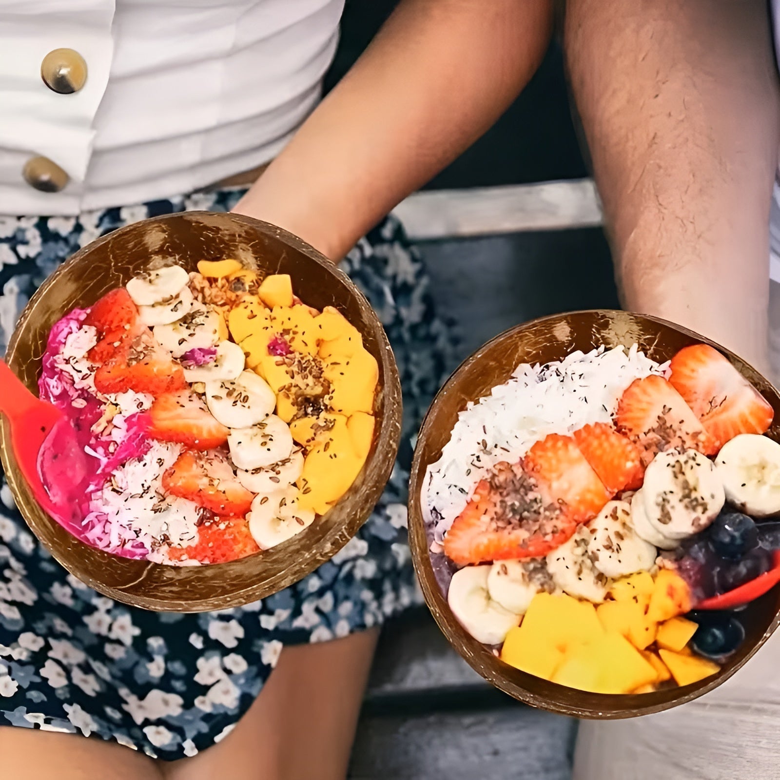 Handgefertigte Kokosnussschale – Natürlich und Nachhaltig | Ideal für Smoothie Bowls Salate und Frühstück - Schüsseln