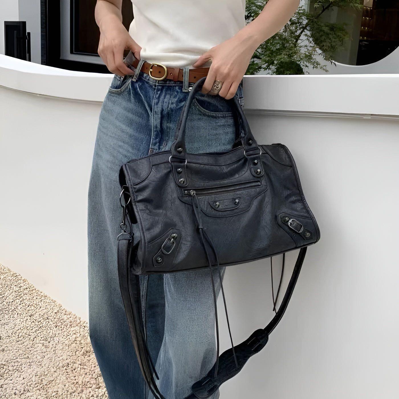 Handtasche für Damen – Klassisch Elegant & Geräumig | Perfekt für Alltag & Büro - Schwarz - Handtasche