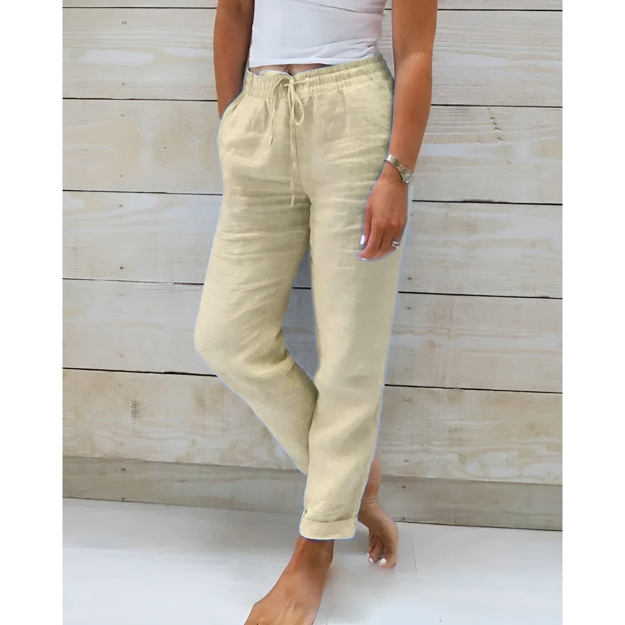 Hannah Pants - Lässige Sommerhosen für Damen - Beige / S - Wohnzubehör