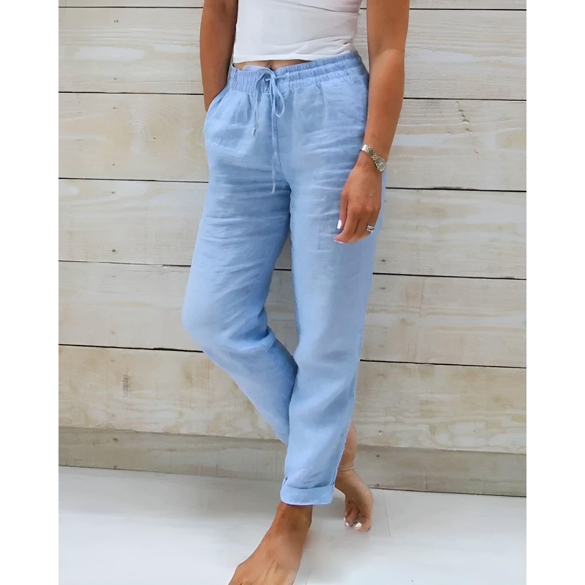 Hannah Pants - Lässige Sommerhosen für Damen - Blau / S - Wohnzubehör