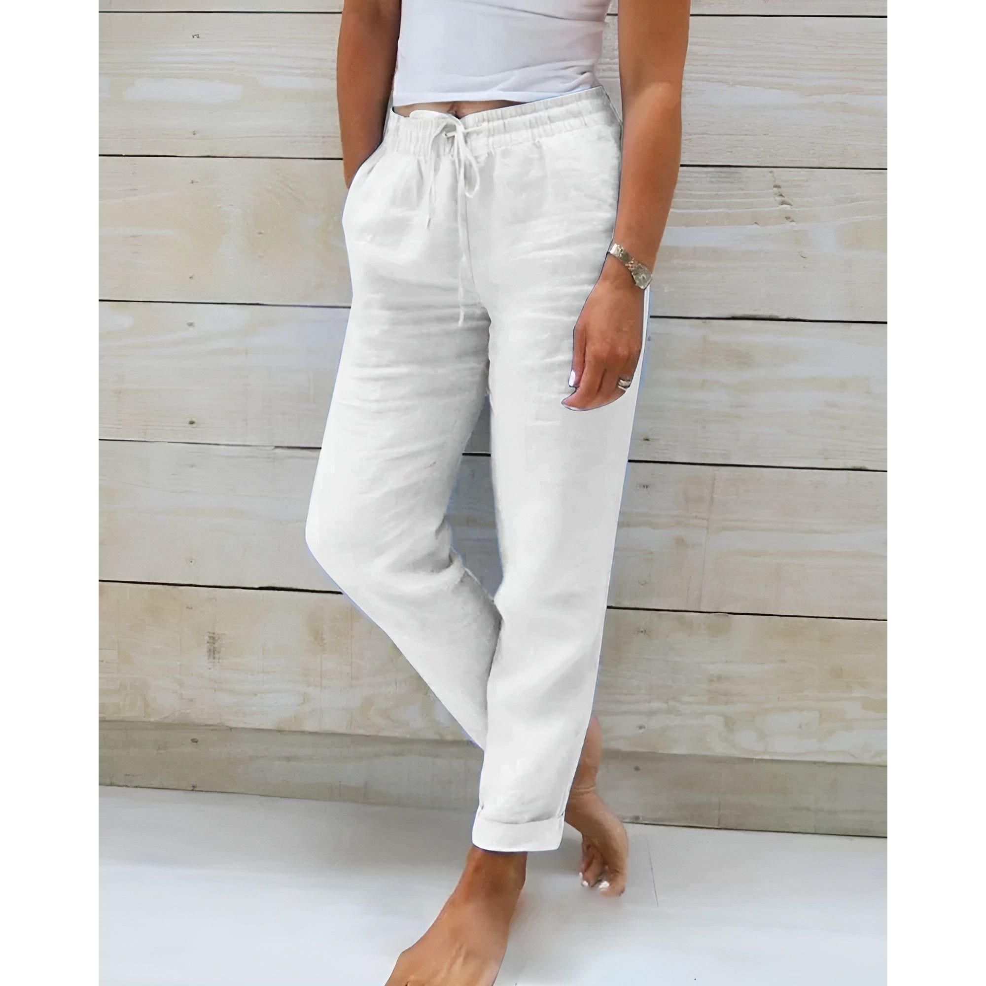 Hannah Pants - Lässige Sommerhosen für Damen - Weiß / S - Wohnzubehör