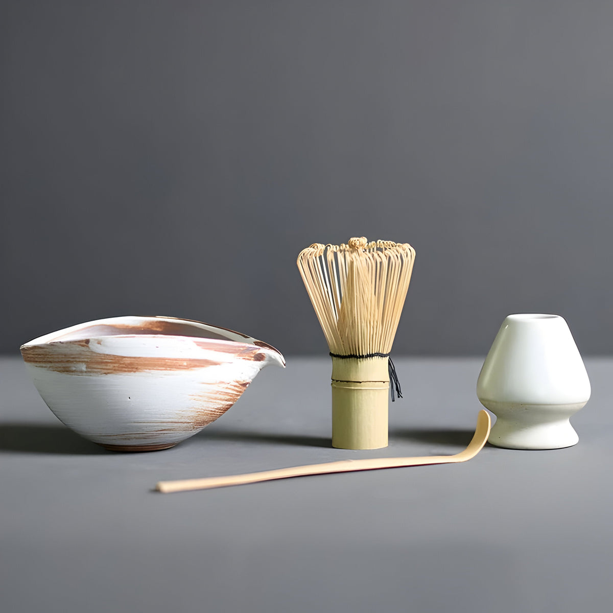 HarmonyMatcha Set – 4-teiliges Matcha-Tee-Set - Weiß - Matcha-Set