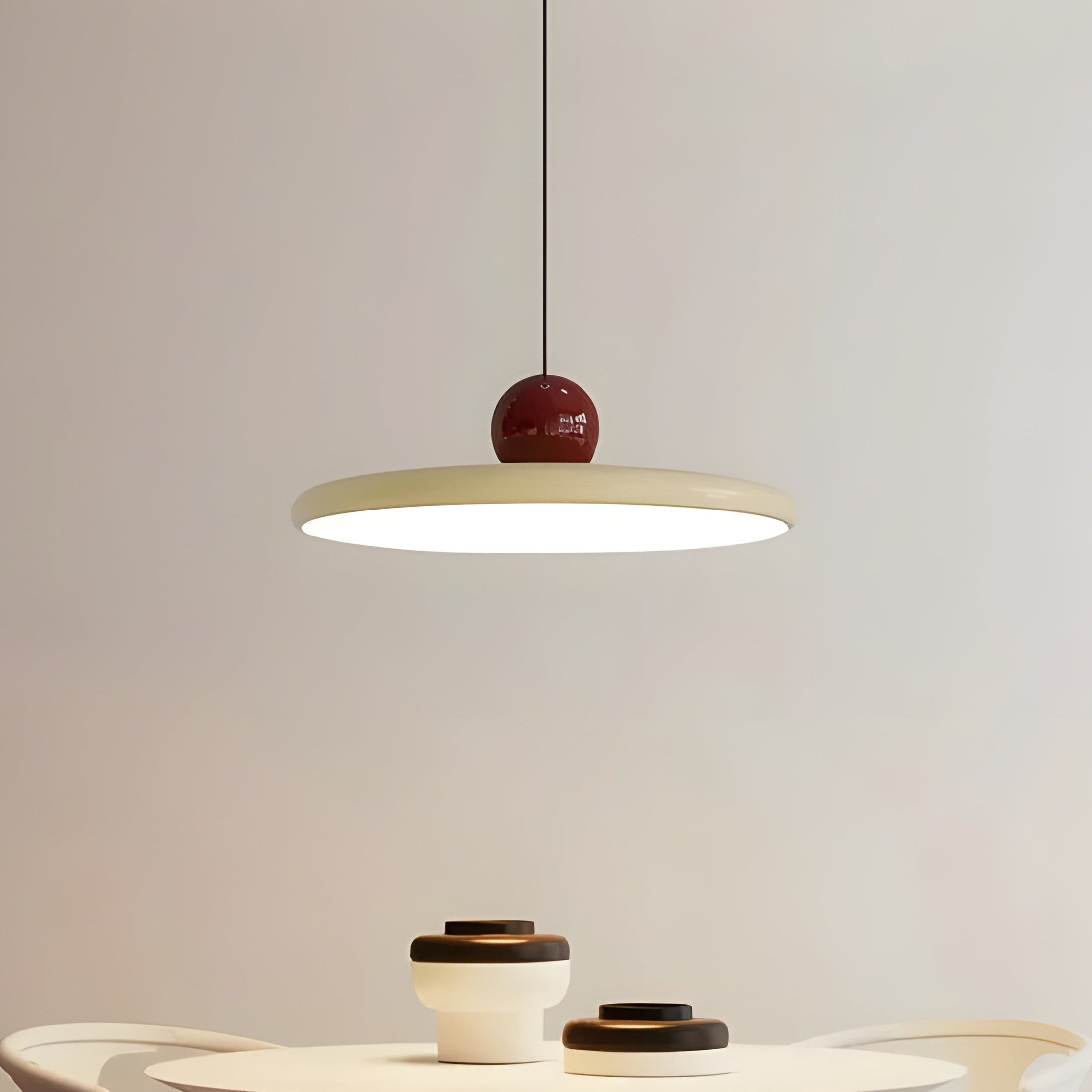 HavenHalo Light - Nordische LED-Glas-Pendelleuchte - Beige / 30cm - Pendelleuchte