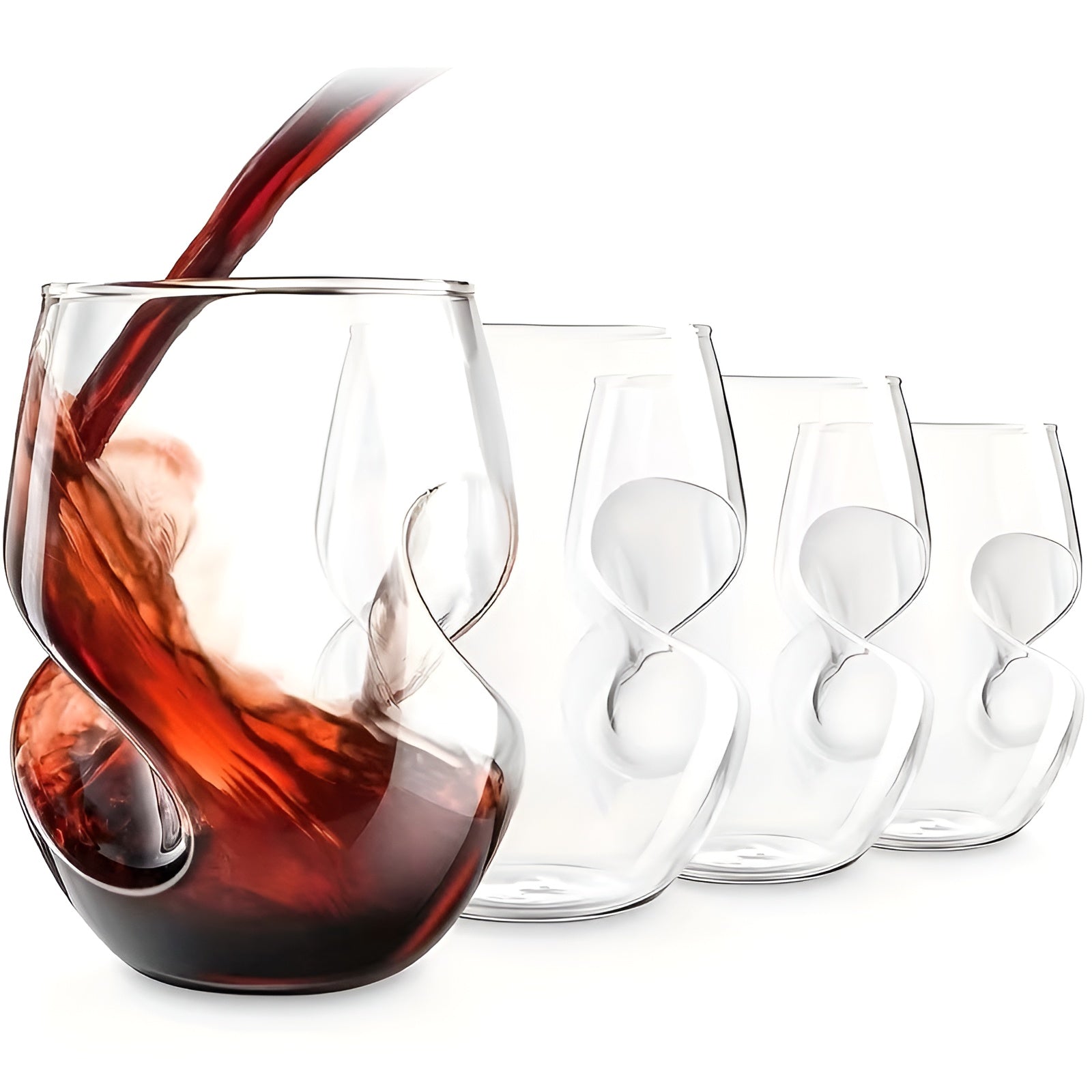 Hochwertiges Glas aus Borosilikat – Elegant geschwungen | Stilvoll für Wein und besondere Anlässe - Weinglas