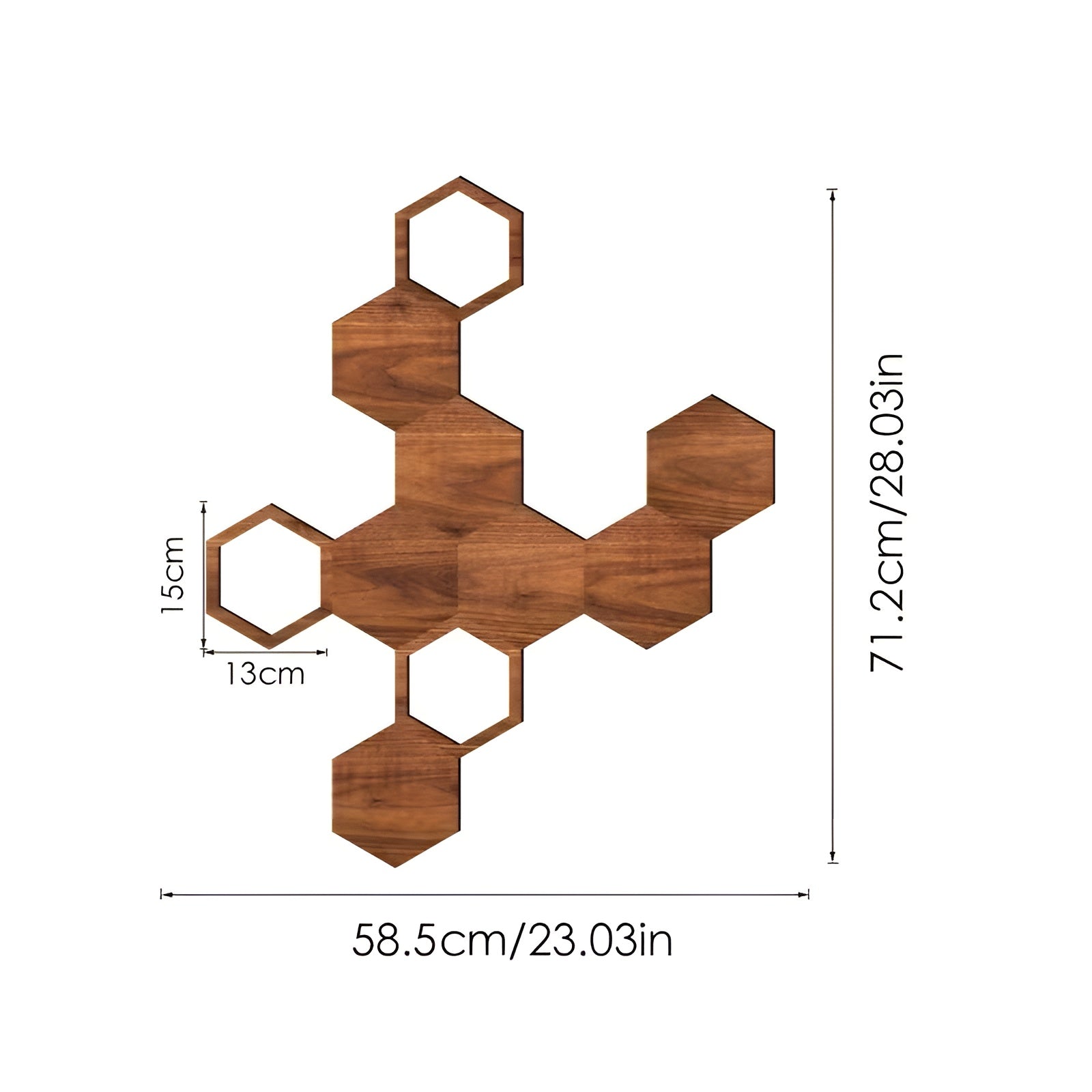 Holz Wanddeko 3D (11 Stück) – Geometrische Hexagon Wandgestaltung | Natürlich und Modern für jeden Raum - Wanddekor