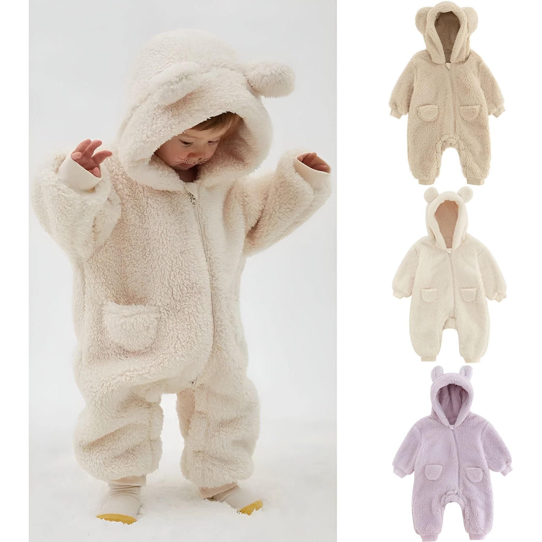 Snuggle Suits - Warme & Kuschelige Fleece-Baby-Strampler für Babys - Elegare