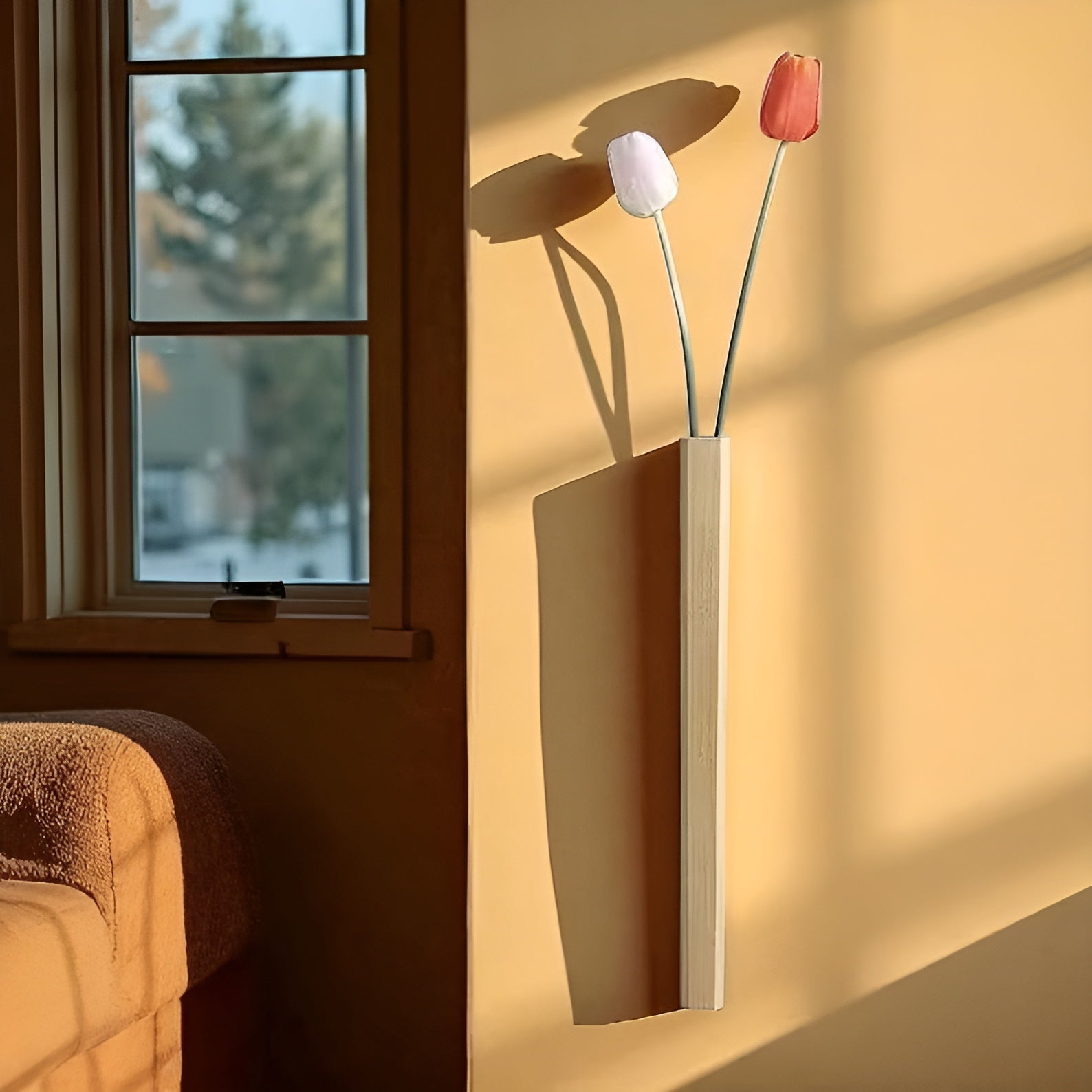Holz Wandvase – Rustikale und Dekorative Wanddekoration | Ideal für Moderne Wohnräume - Vase