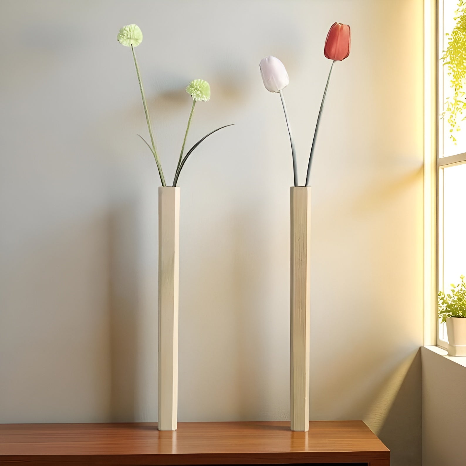 Holz Wandvase – Rustikale und Dekorative Wanddekoration | Ideal für Moderne Wohnräume - Vase