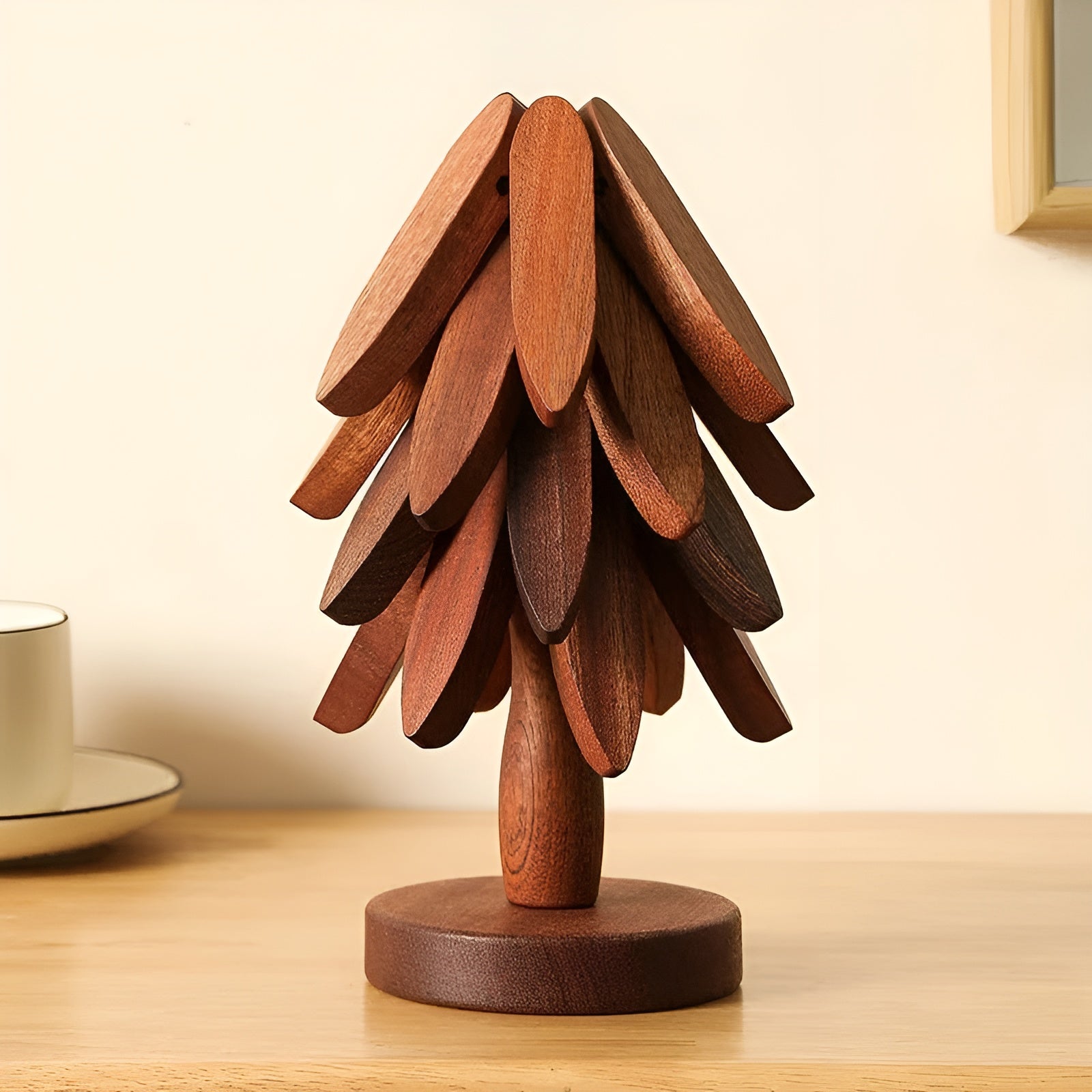 Weihnachtsbaum-Untersetzer zum Ausklappen – Dekorativ & Praktisch | Ideal für Getränke & Festtage - 4 Untersetzer