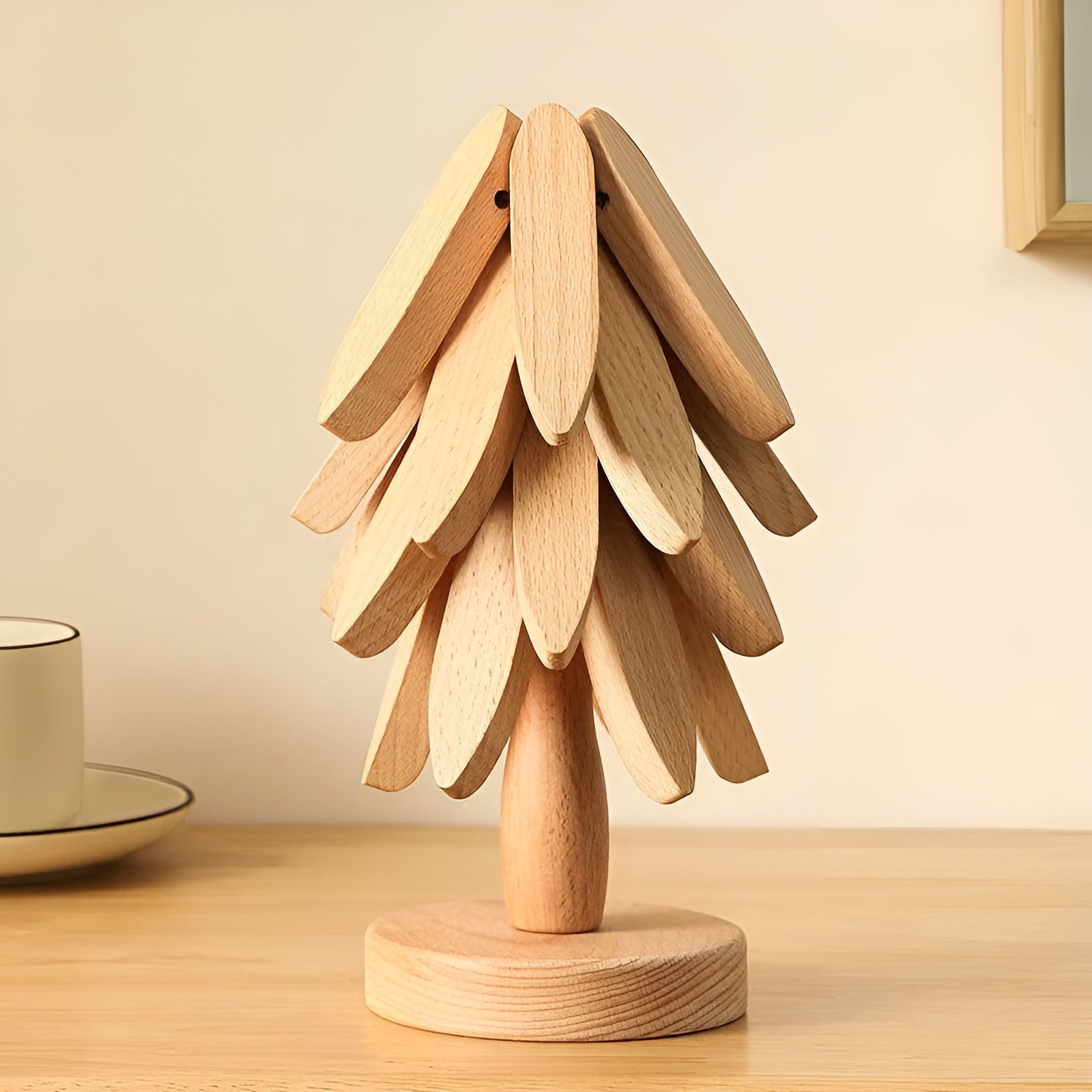 Weihnachtsbaum-Untersetzer zum Ausklappen – Dekorativ & Praktisch | Ideal für Getränke & Festtage - 4 Untersetzer