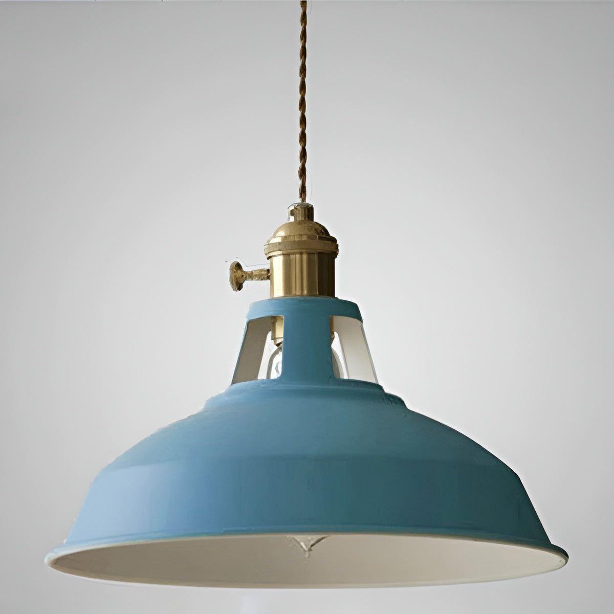 IronGlow Lampe - Vintage Eisen Metall Deckenpendelleuchte - Blau - Pendelleuchte