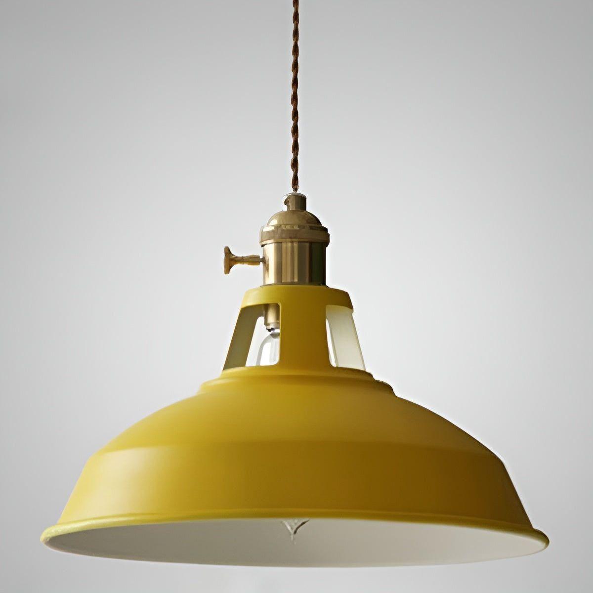 IronGlow Lampe - Vintage Eisen Metall Deckenpendelleuchte - Gelb - Pendelleuchte