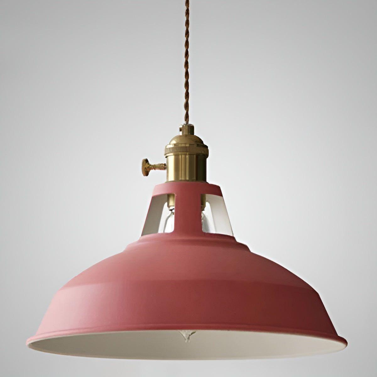 IronGlow Lampe - Vintage Eisen Metall Deckenpendelleuchte - Rot - Pendelleuchte
