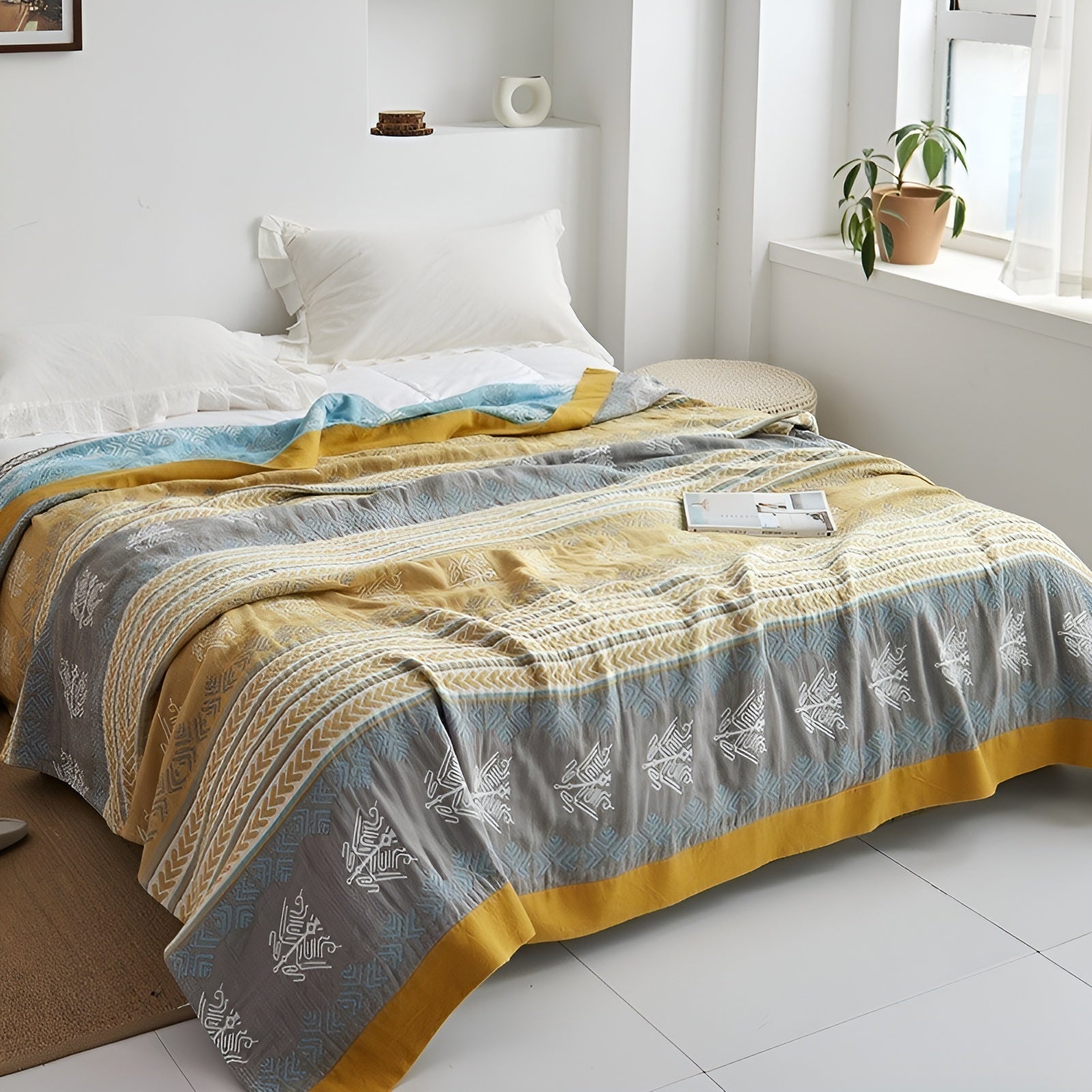 Japanische Kuscheldecke – Weiche Sofadecke für Gemütliche Wohnmomente - Decke