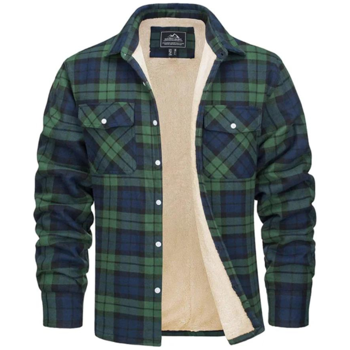 Jasper Jacket - Casual Fleece Checked Jacket for Men - Grün / S - Wohnzubehör
