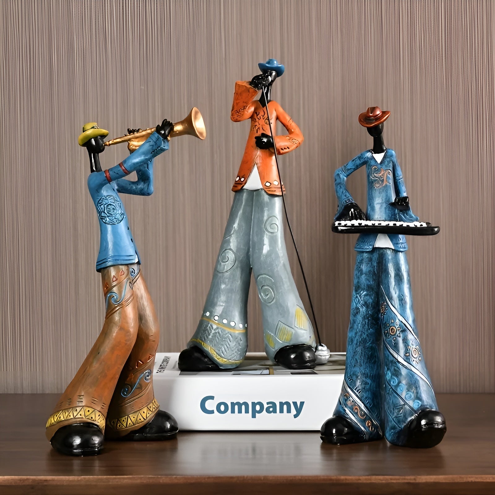 Jazzband-Figur aus Kunstharz – Vintage Musik Dekorationsfigur - Dekorative Figur