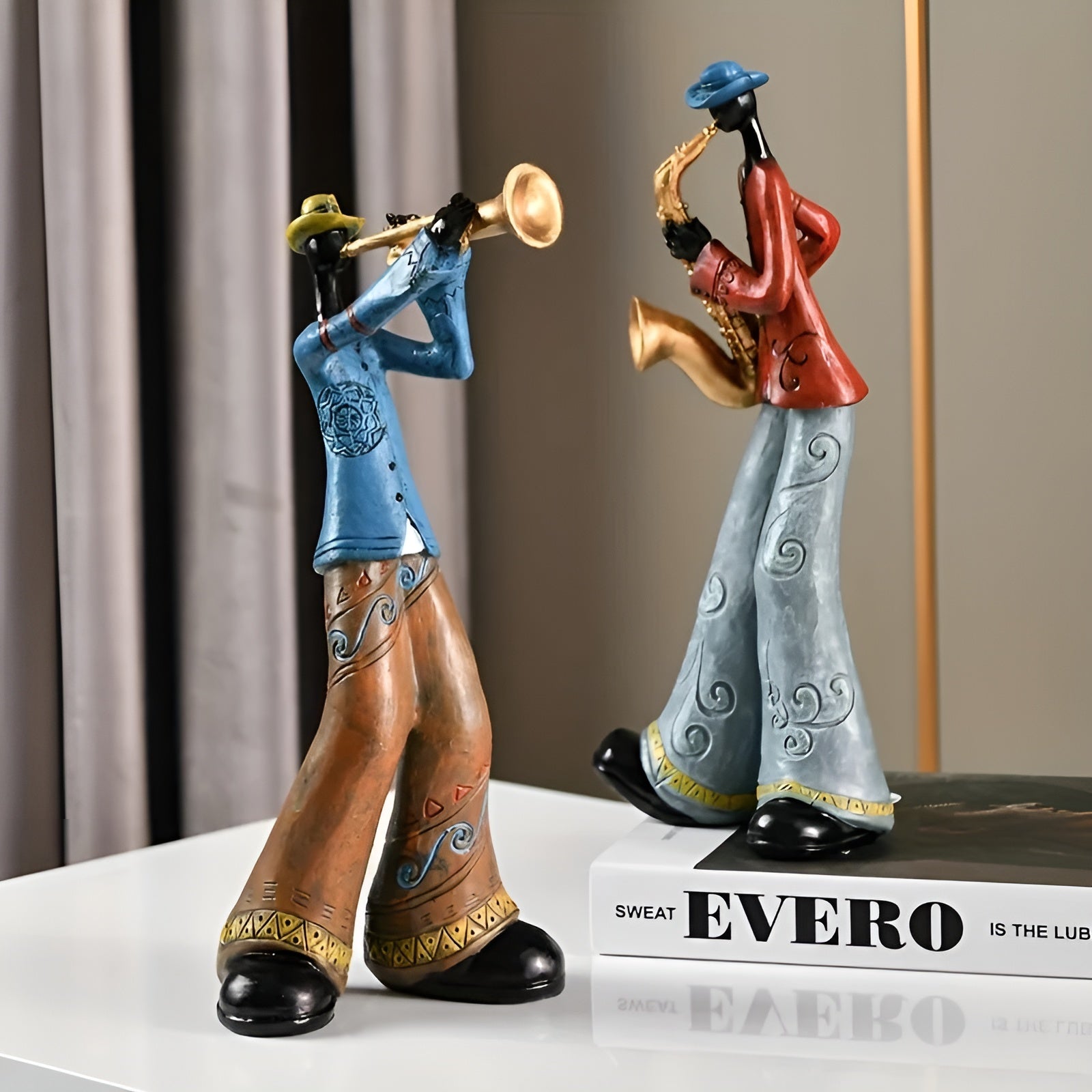 Jazzband-Figur aus Kunstharz – Vintage Musik Dekorationsfigur