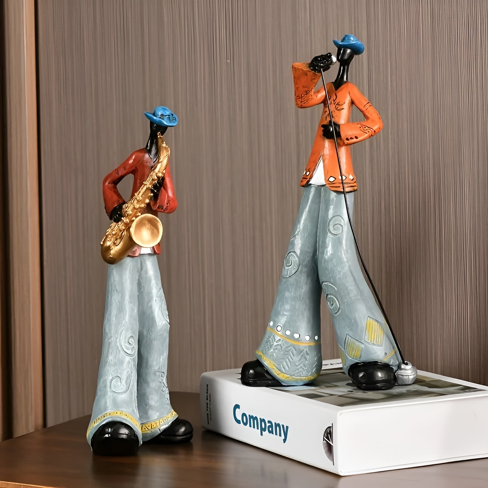Jazzband-Figur aus Kunstharz – Vintage Musik Dekorationsfigur - Dekorative Figur