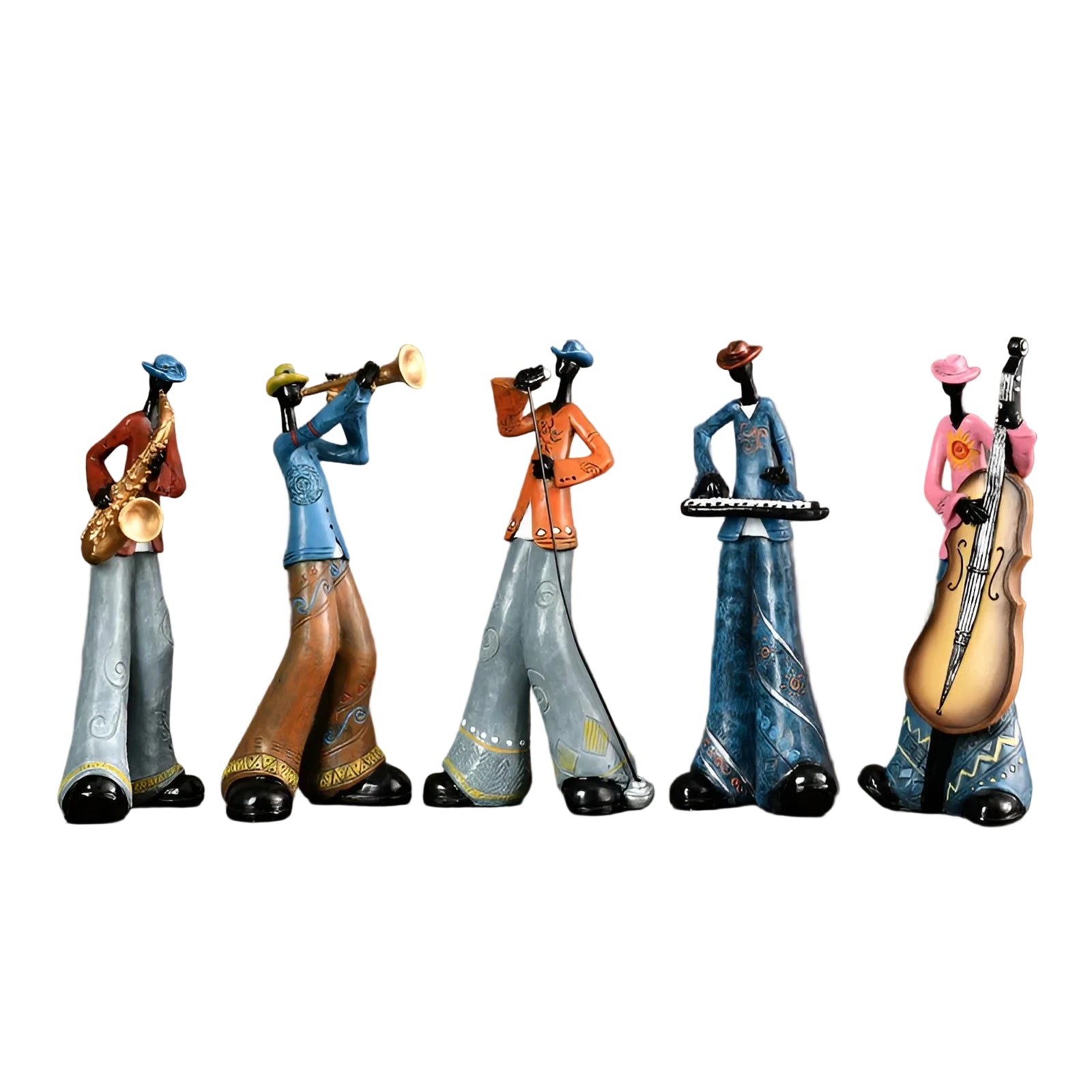 Jazzband-Figur aus Kunstharz – Vintage Musik Dekorationsfigur - Dekorative Figur
