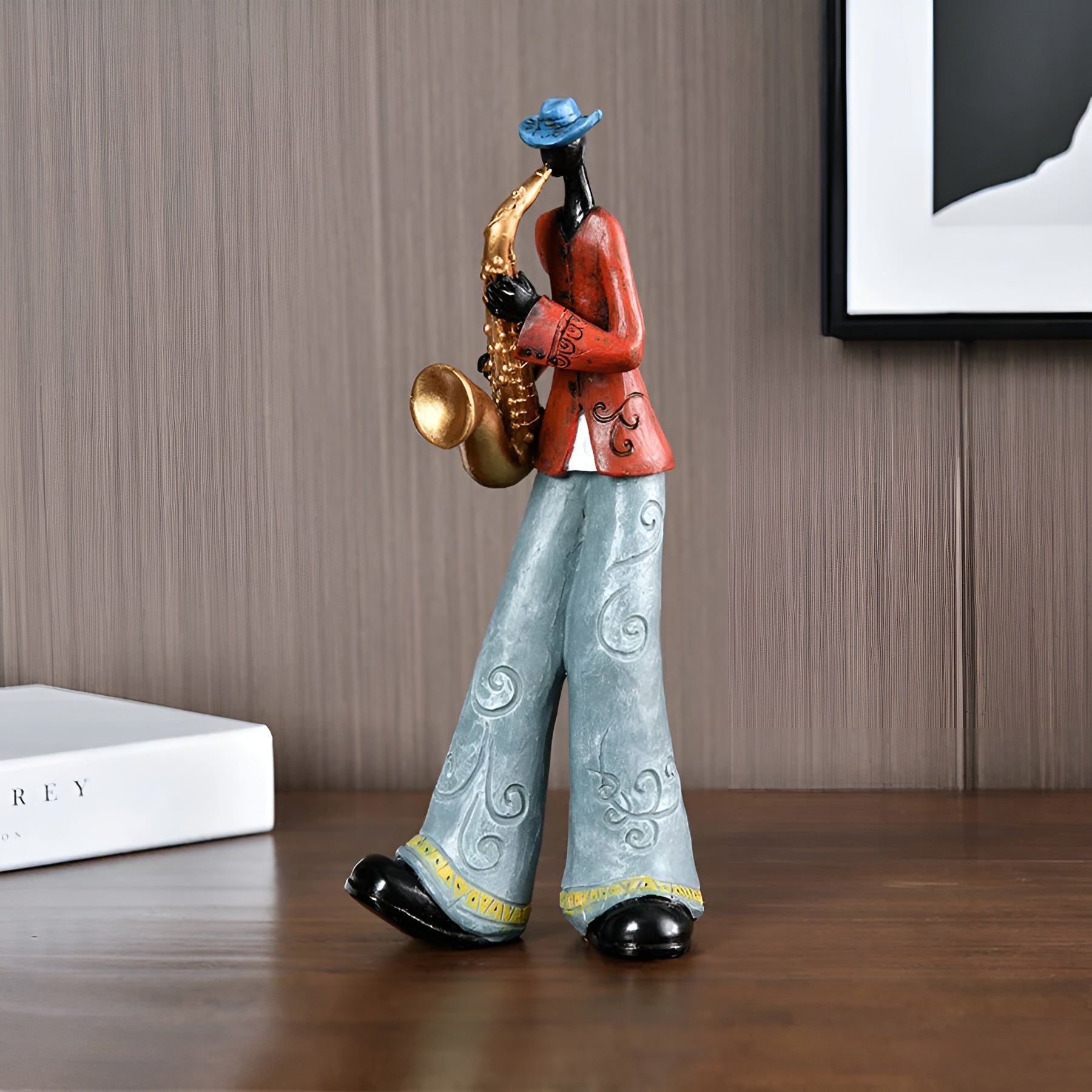 Jazzband-Figur aus Kunstharz – Vintage Musik Dekorationsfigur - Luis - Dekorative Figur