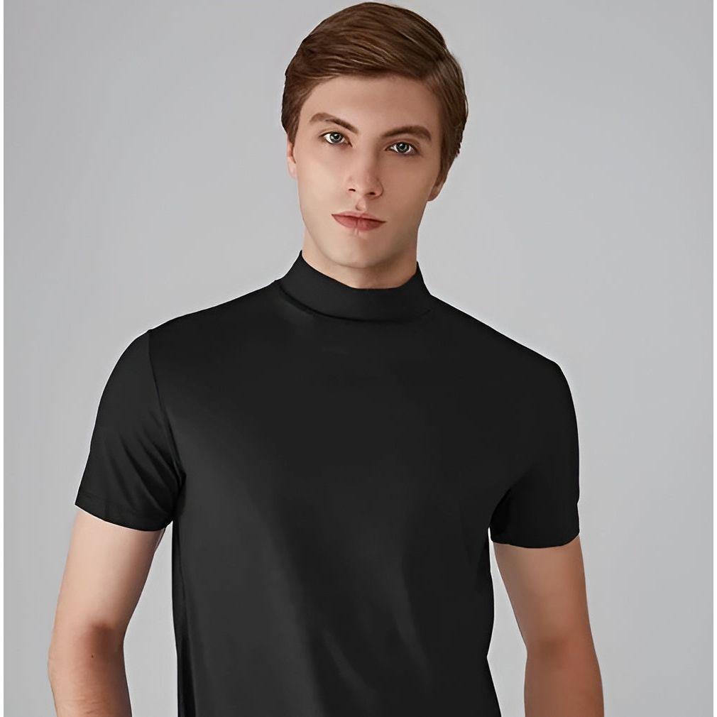 Jochen Shirt - Casual Turtleneck T-Shirt für Männer - Schwarz / S - Herrenmode