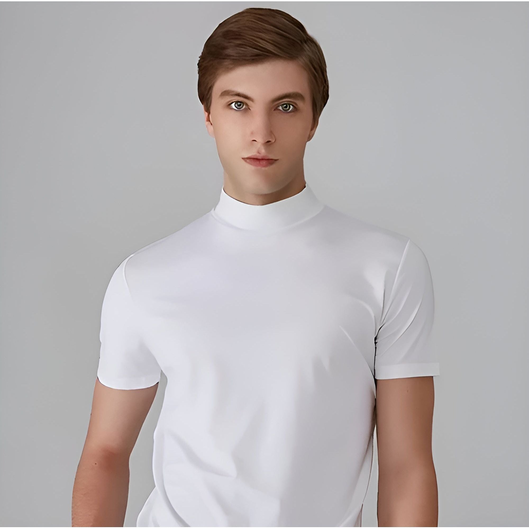 Jochen Shirt - Casual Turtleneck T-Shirt für Männer - Weiß / S - Herrenmode