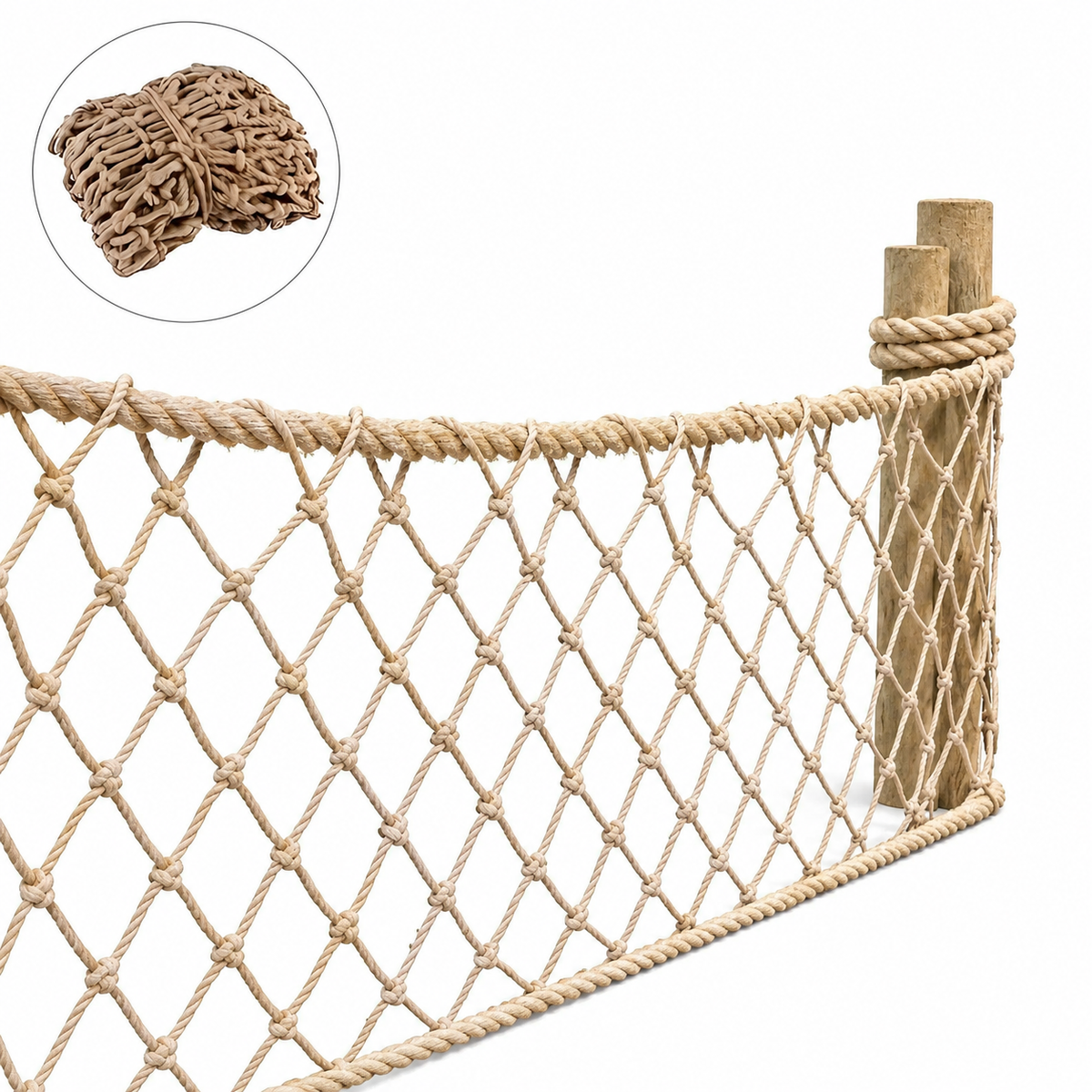 Juteseilnetz im Vintage-Stil – Naturfarbenes Dekorationsnetz für den Innen- und Außenbereich - Seil
