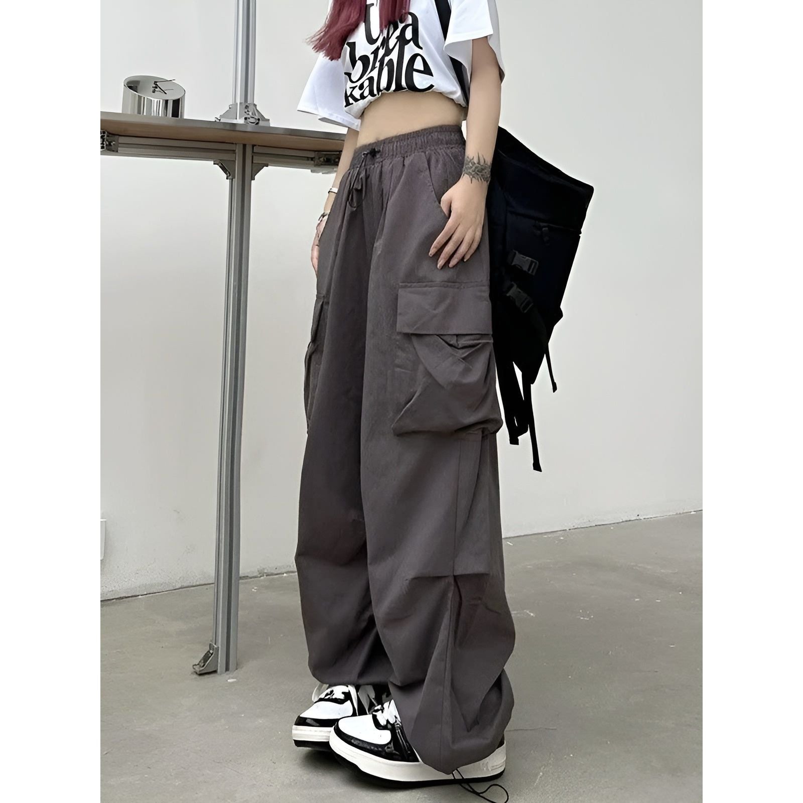 Hannah Cargo Pants - Atmungsaktive Cargo-Hose mit hoher Taille für Frauen - Elegare