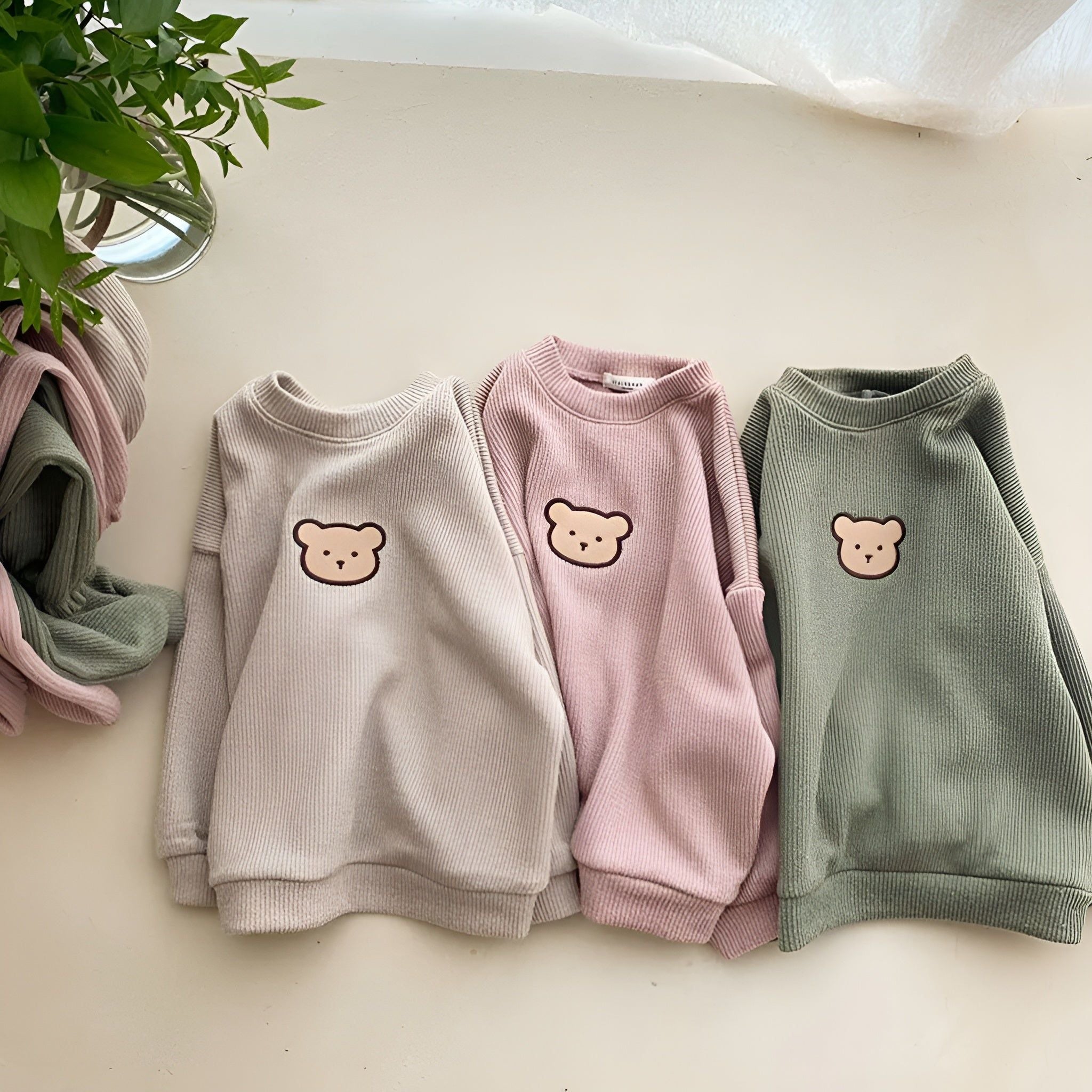 Bear Love - Stilvolle Baumwolle Bestickt Passendes Bärenset (Pullover und Hose) - Elegare