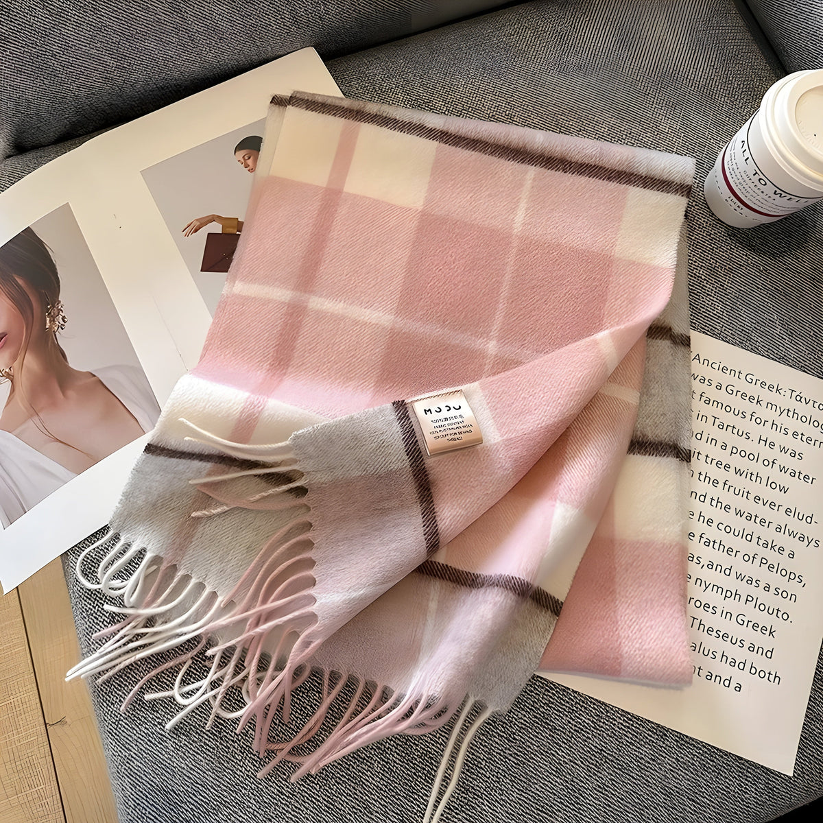 Karierter Kaschmir-Winterschal Damen 200×70 cm – Klassisches Muster Weicher Wollschal - Variante I - Damen-Schal