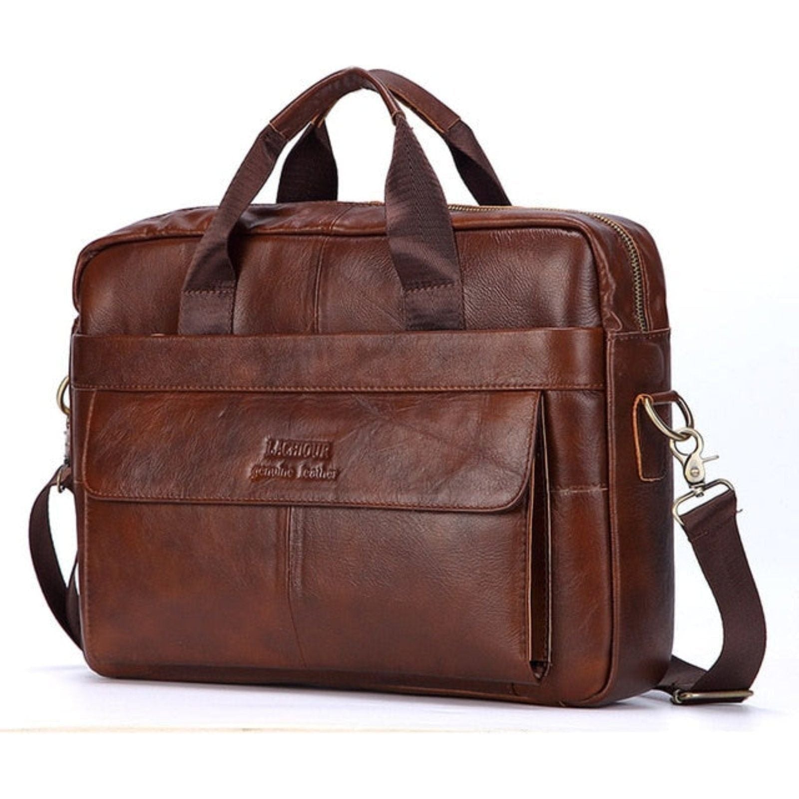 Karsten Tasche - Echtes Leder Laptop Business Reisetasche - Braun 28 - Handtasche