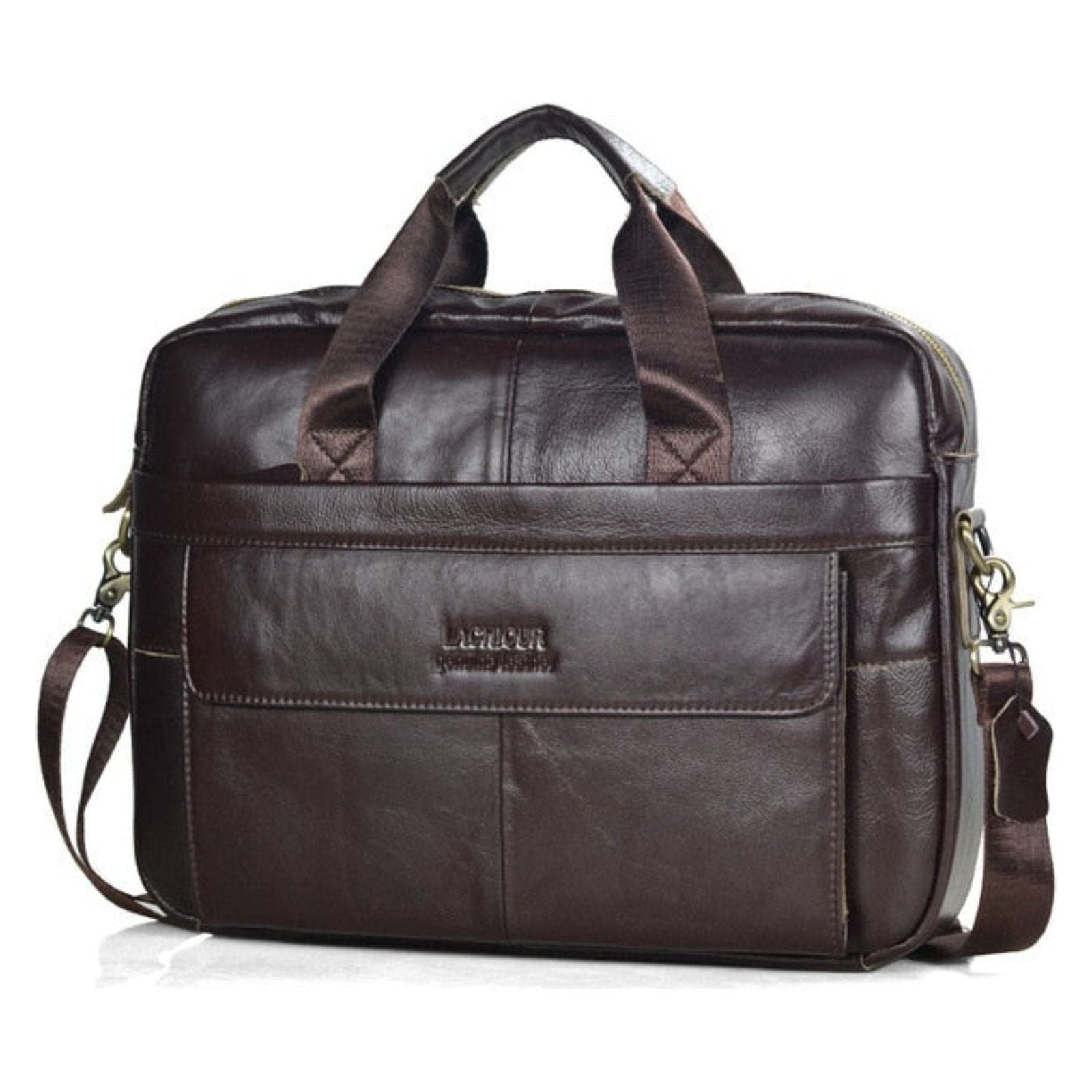 Karsten Tasche - Echtes Leder Laptop Business Reisetasche - Licht Kaffee 28 - Handtasche