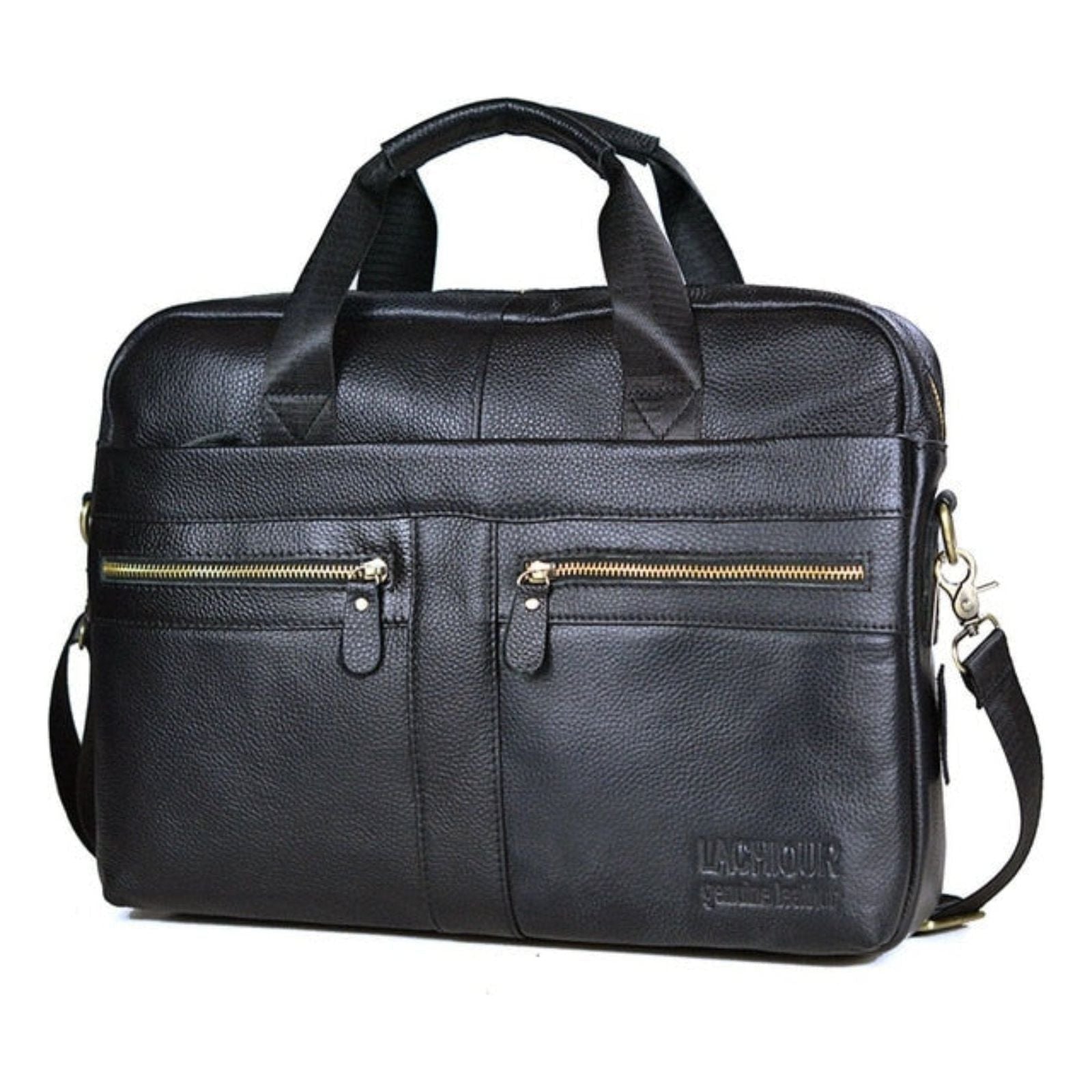 Karsten Tasche - Echtes Leder Laptop Business Reisetasche - Schwarz 13 - Handtasche