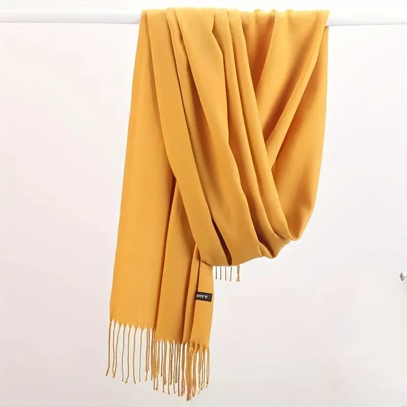 Kaschmir Damen-Schal extra lang – weicher Winterschal in 10 Farben - Goldfarben - Schals und Tücher